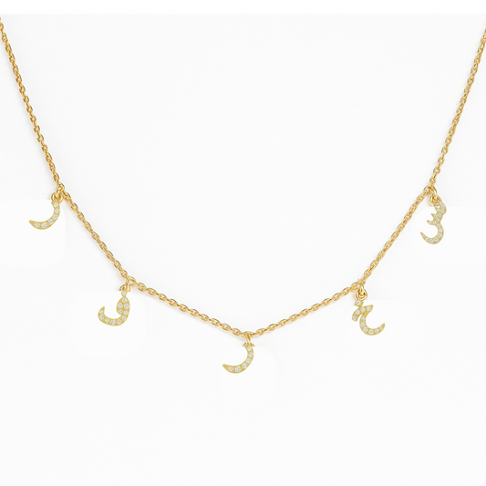 Arabic Diamond Initial Necklace