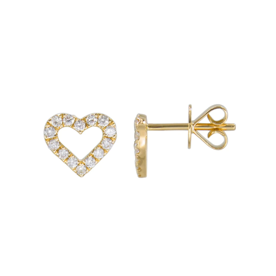 Open Heart Diamond Earrings