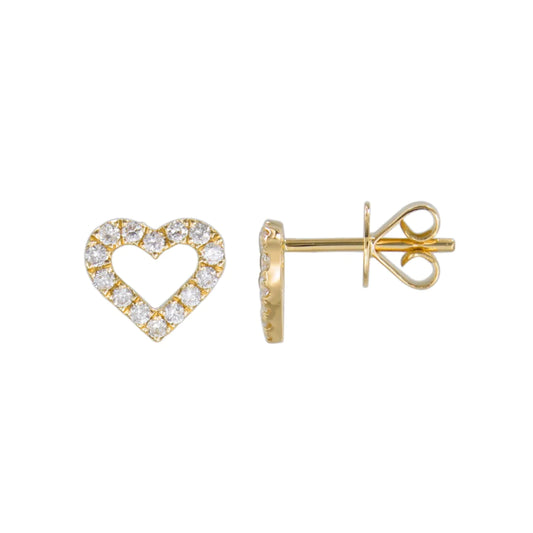 Open Heart Diamond Earrings