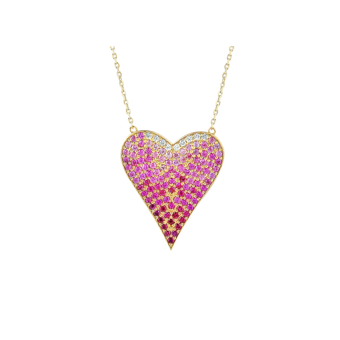 Pink Ombré Heart Necklace