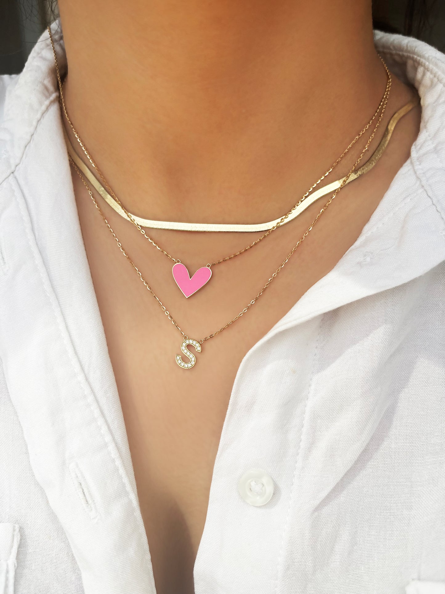 Enamel Heart Necklace