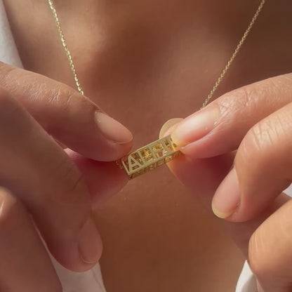 Four Sided Name Necklace