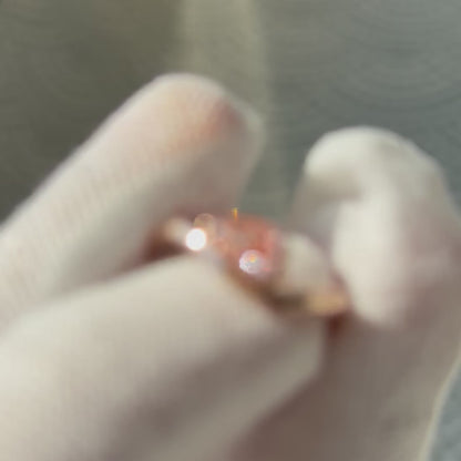 Wave Pear Diamond Pinky Ring