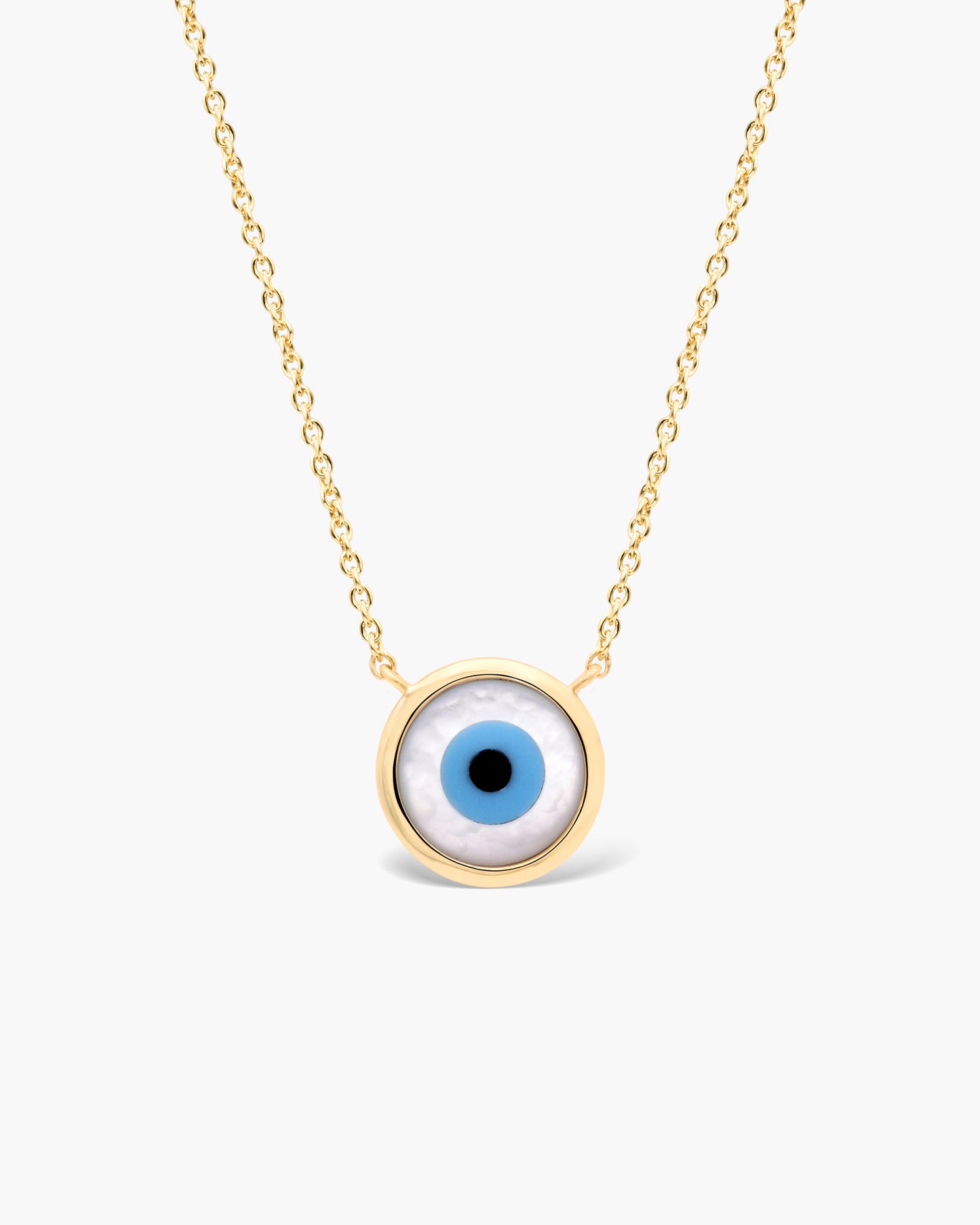 Mother of Pearl Evil Eye Necklace