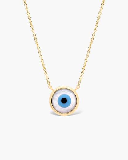 Mother of Pearl Evil Eye Necklace