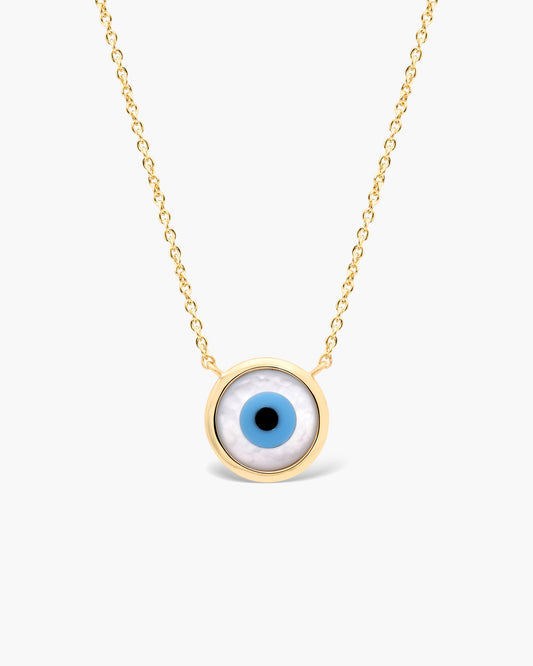 Mother of Pearl Evil Eye Necklace