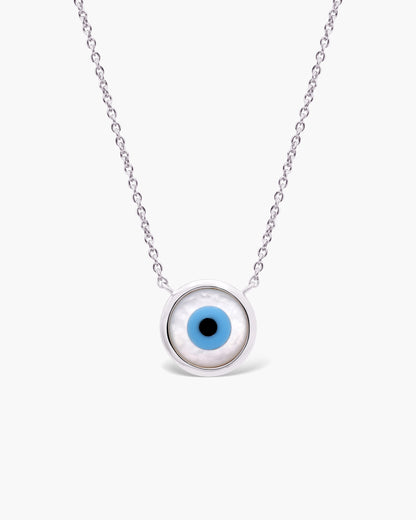 Mother of Pearl Evil Eye Necklace