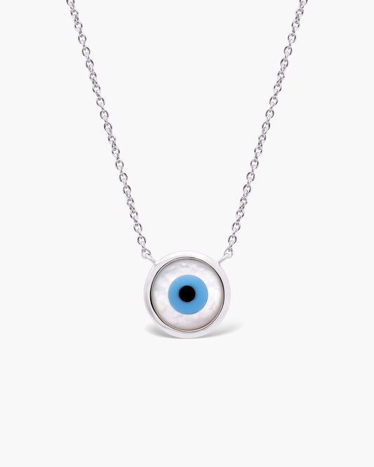 Mother of Pearl Evil Eye Necklace