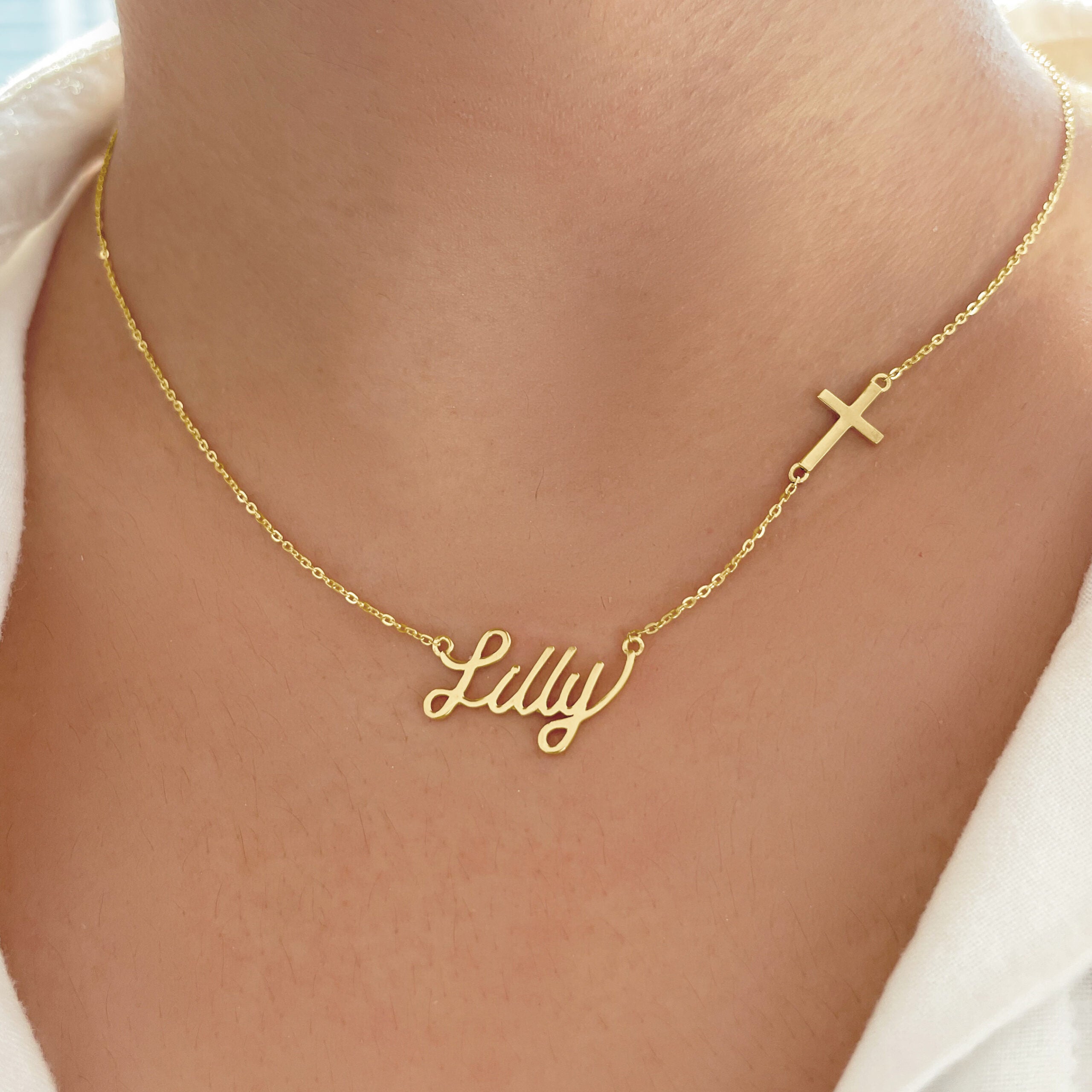 Name & Cross Necklace