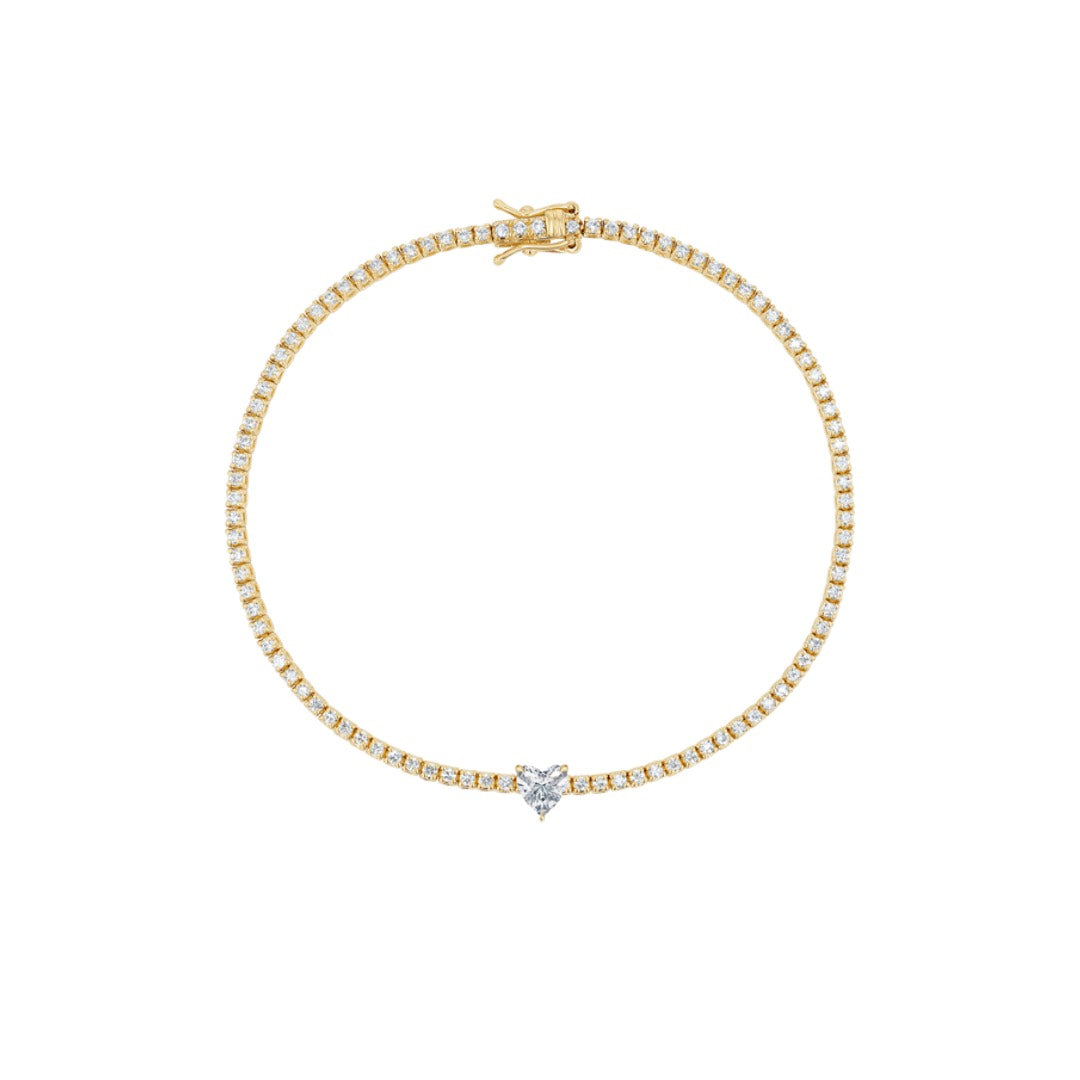 Petite Diamond Tennis Bracelet With Centre Solitaire