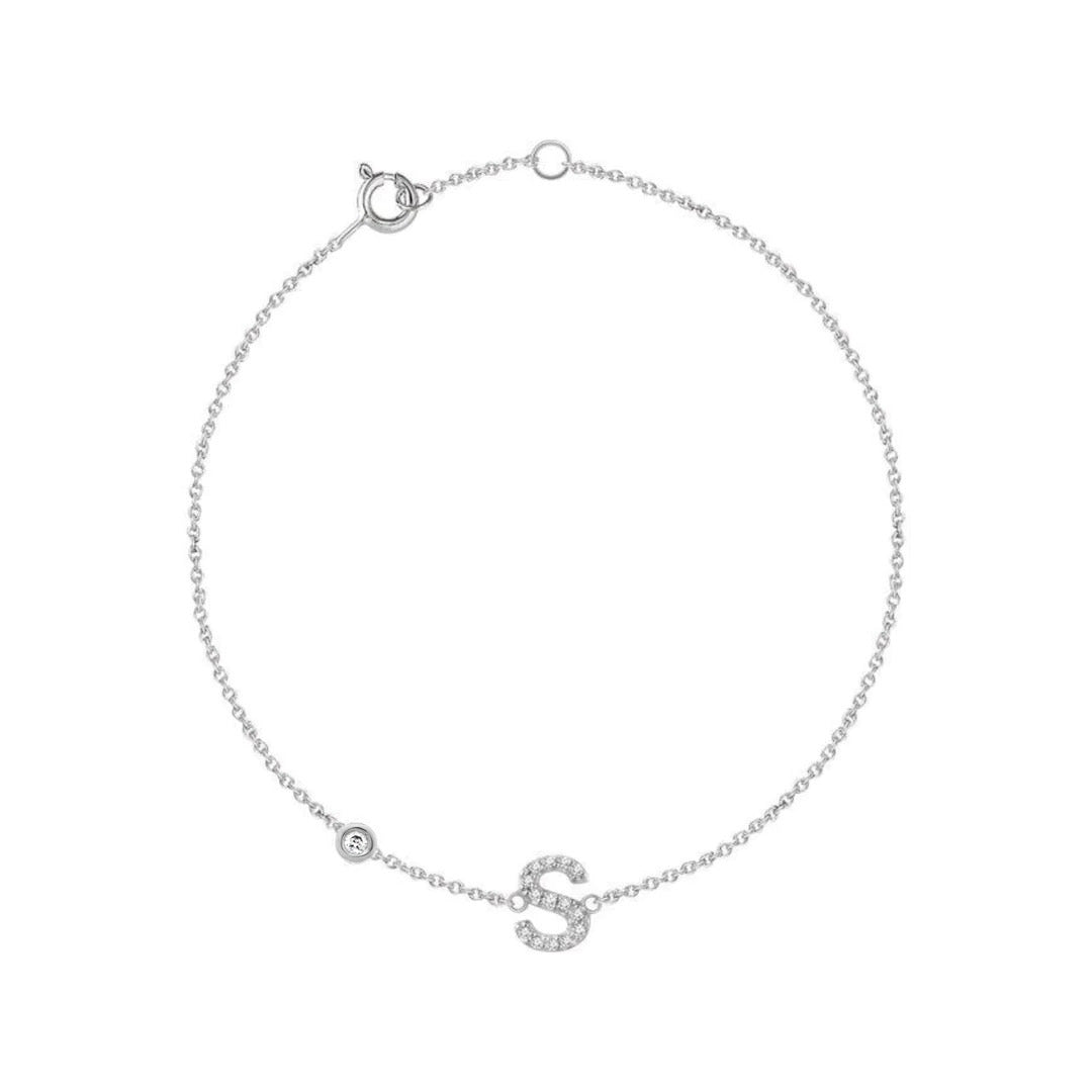Diamond Initial & Birthstone Bracelet