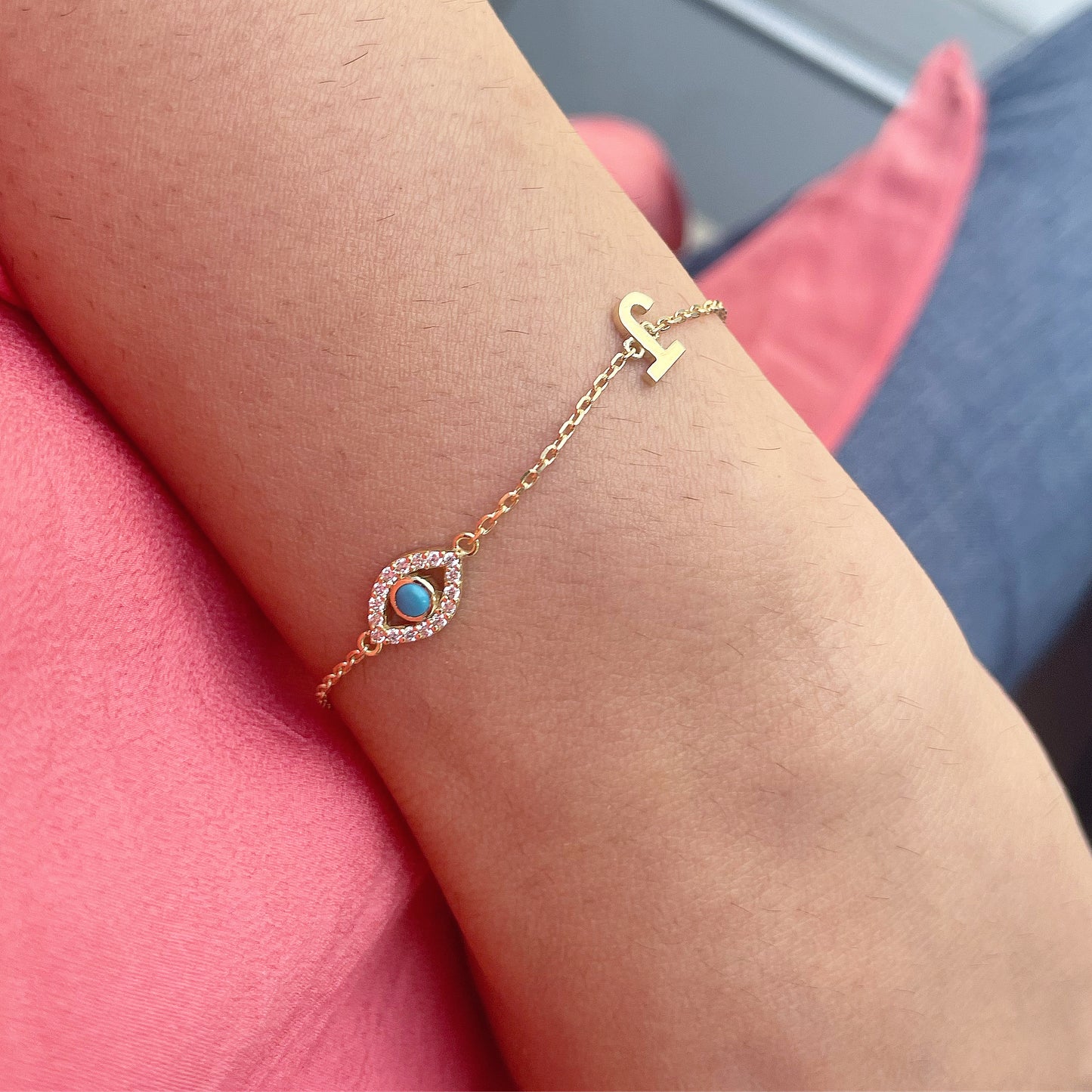 Gold Initial & Charm Bracelet