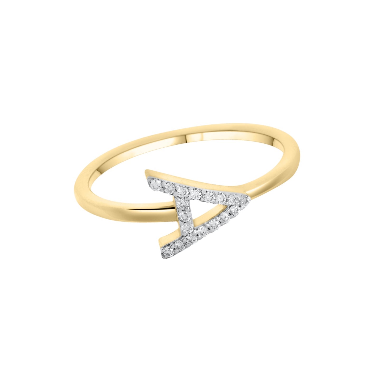 Sideways Diamond Initial Ring
