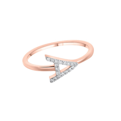 Sideways Diamond Initial Ring