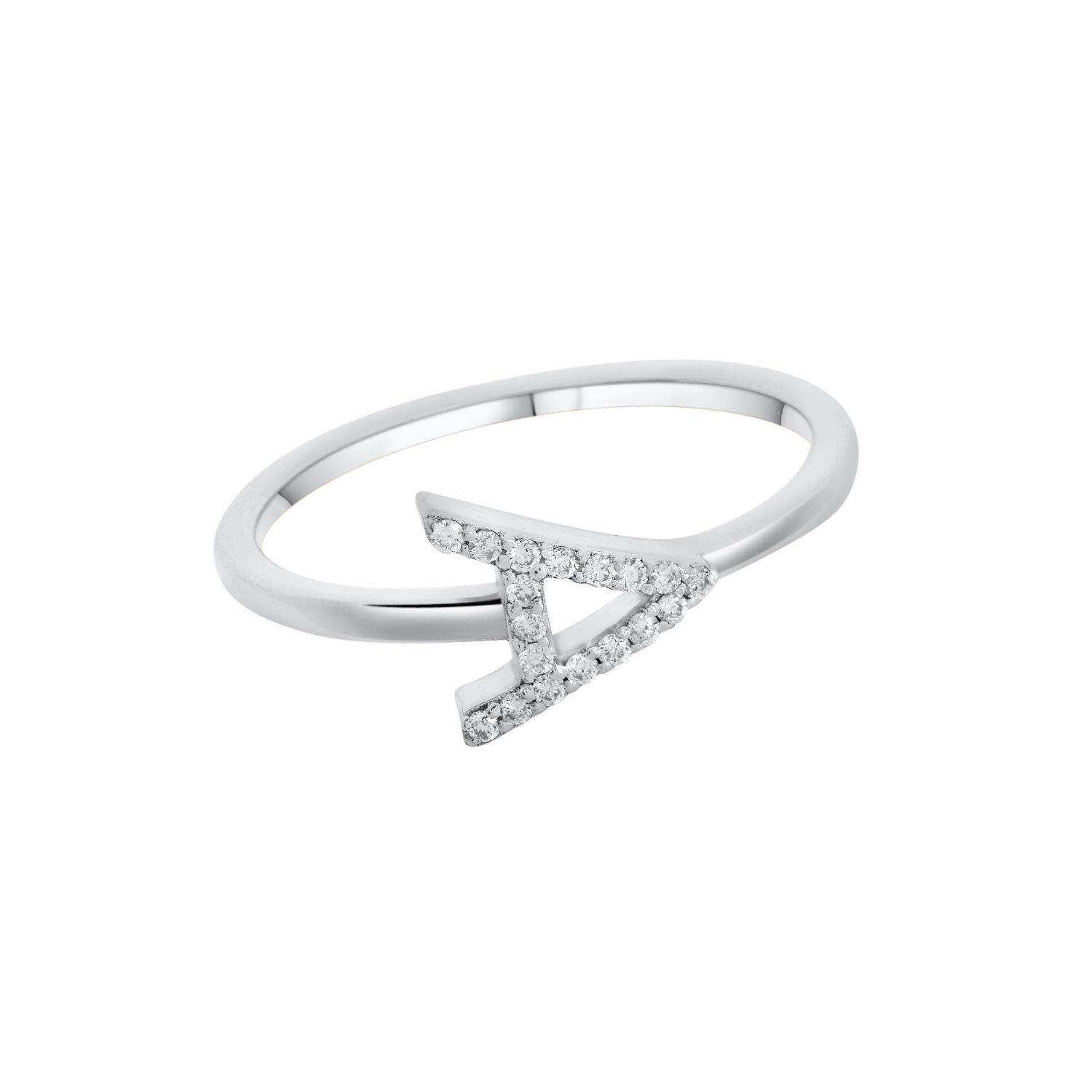 Sideways Diamond Initial Ring