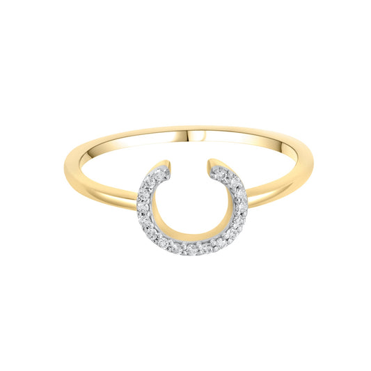 Sideways Diamond Initial Ring