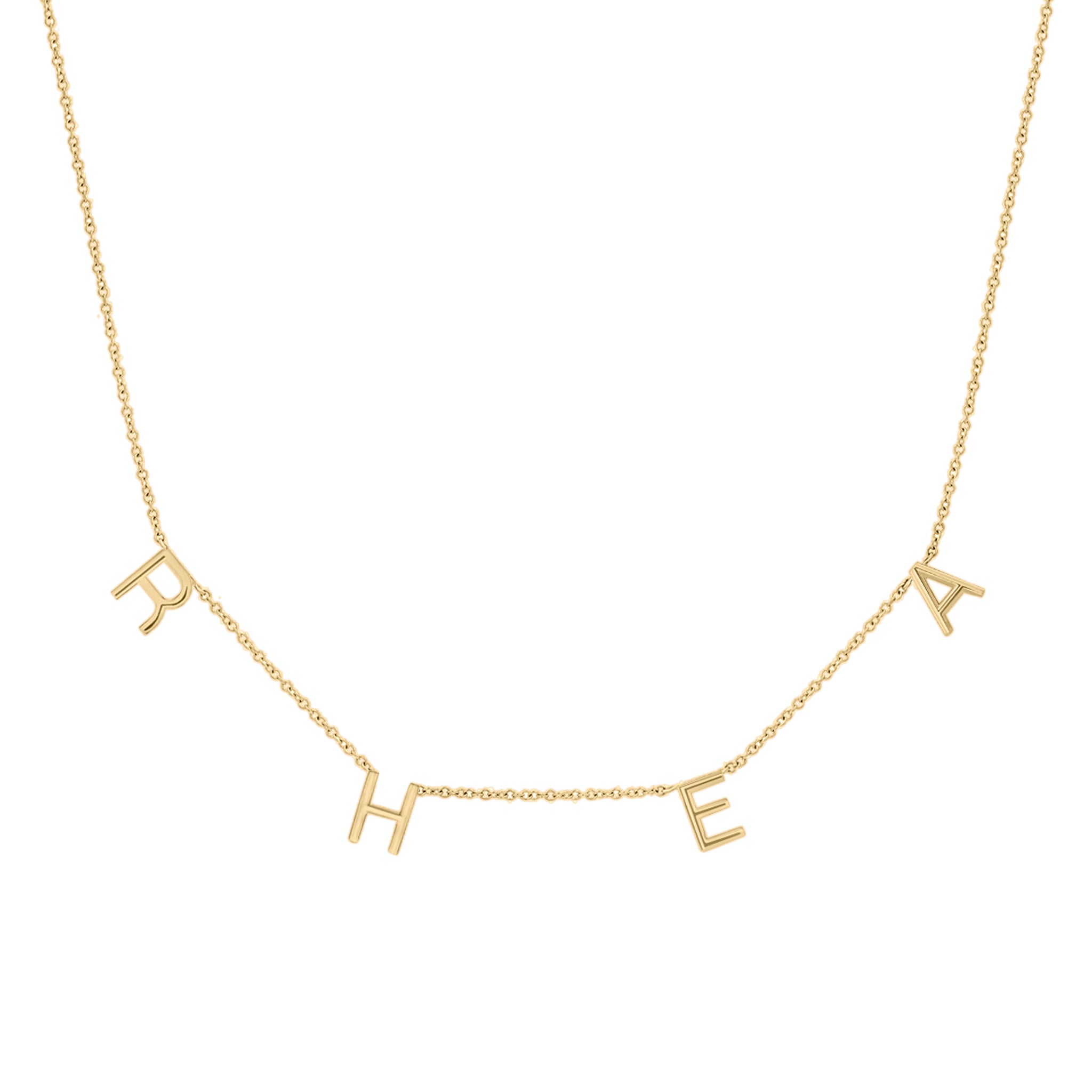 Gold Spaced Initial Necklace