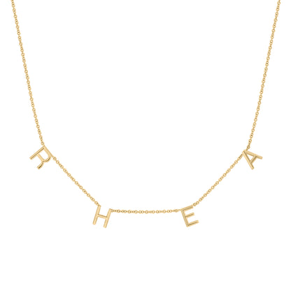 Gold Spaced Initial Necklace