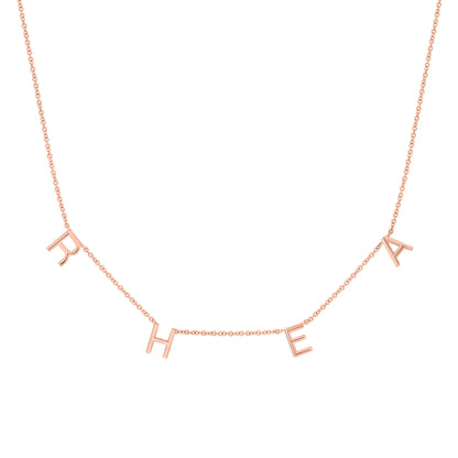Gold Spaced Initial Necklace