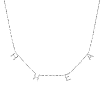 Gold Spaced Initial Necklace