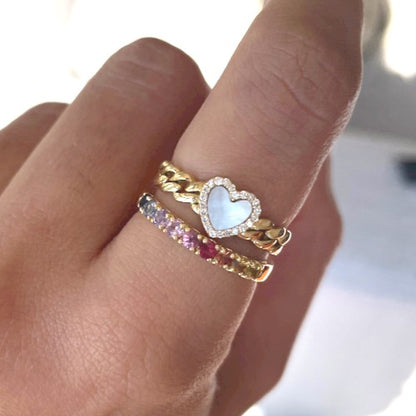 Rainbow Half Eternity Ring