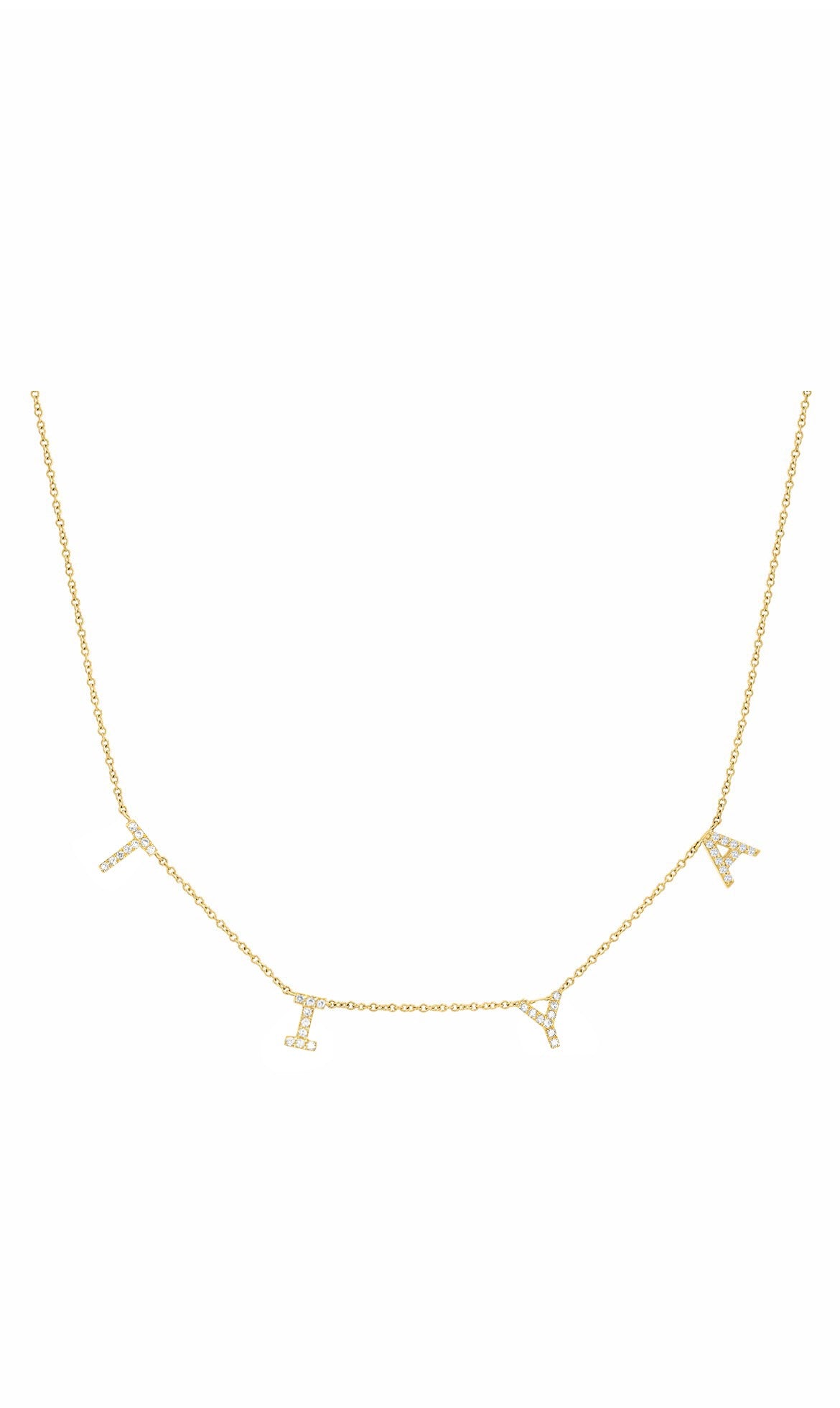 Spaced Diamond Initial Necklace