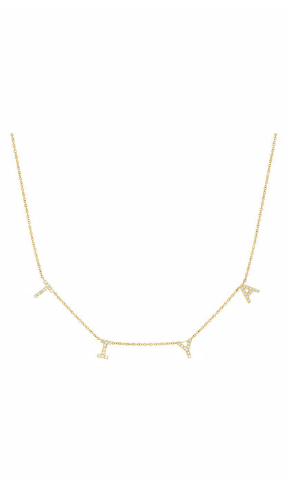 Spaced Diamond Initial Necklace