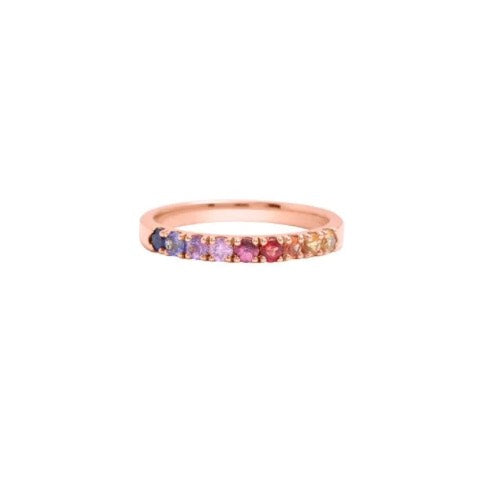 Rainbow Half Eternity Ring