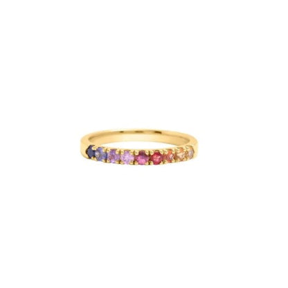 Rainbow Half Eternity Ring