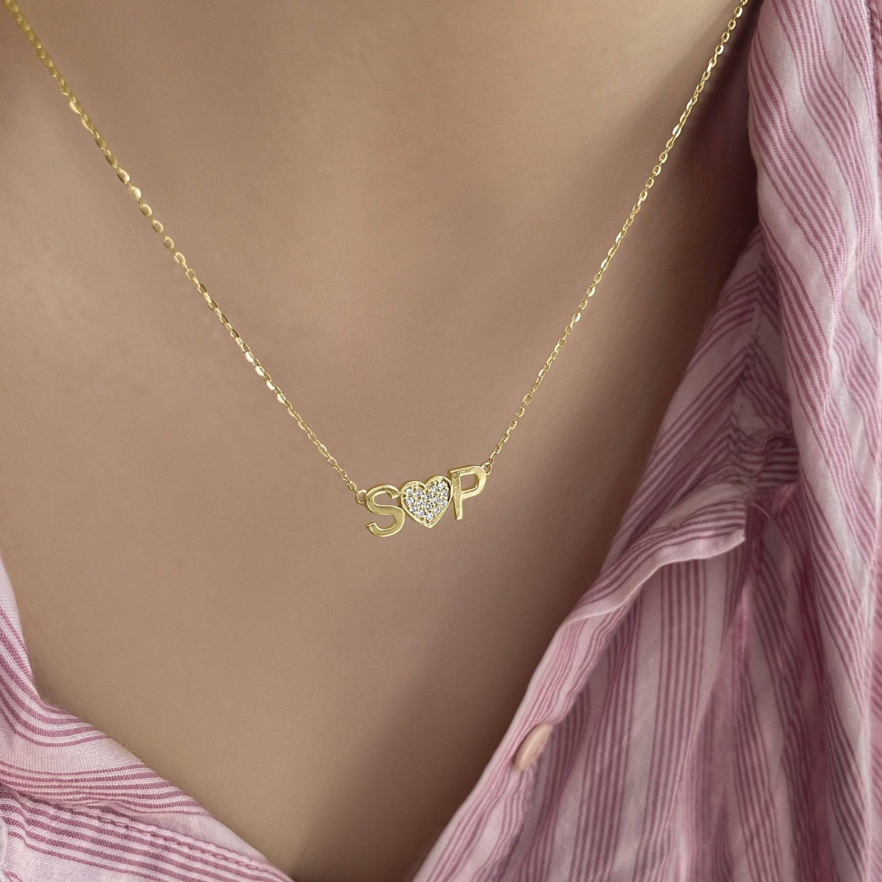 Couples Initial Necklace