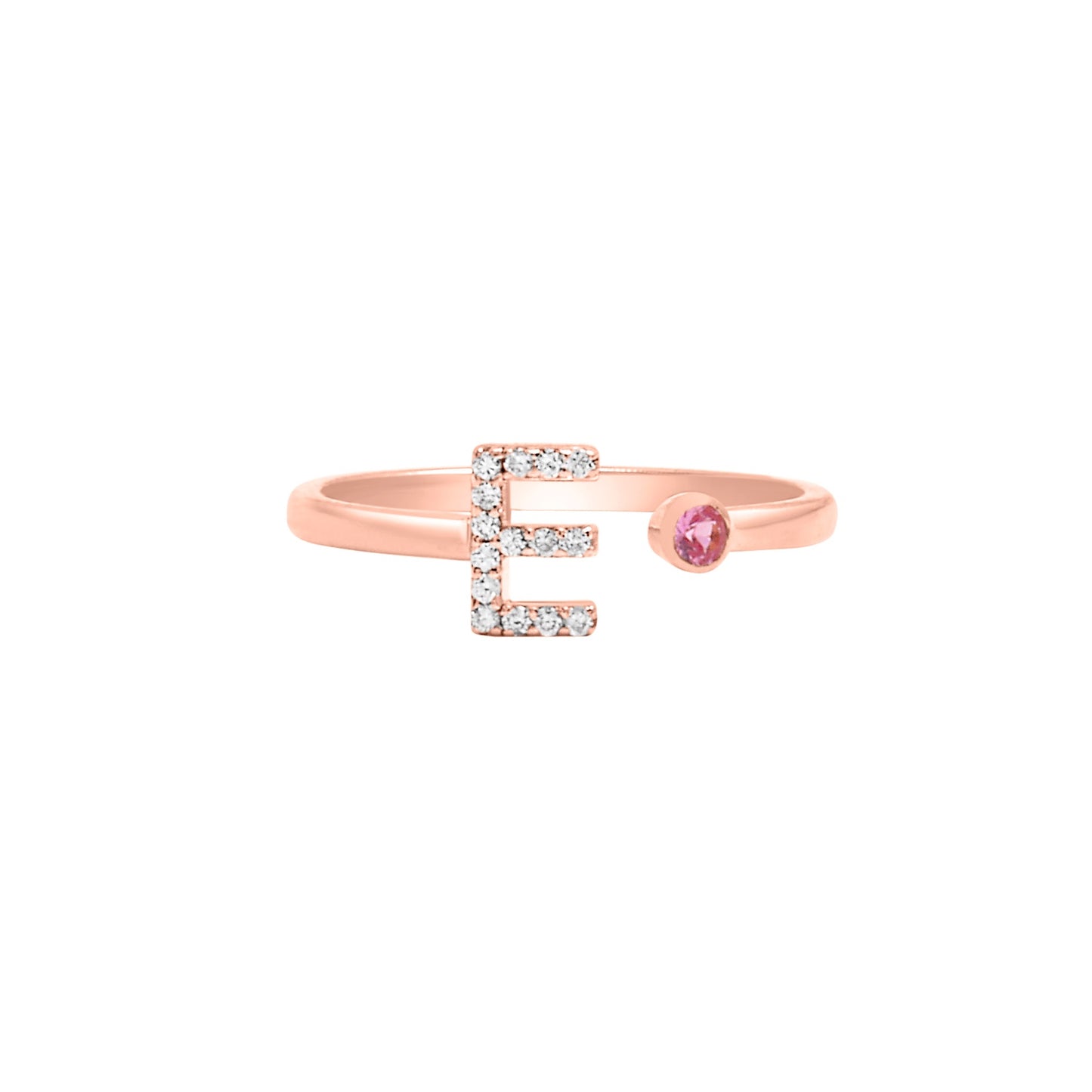 Diamond Initial & Birthstone Ring