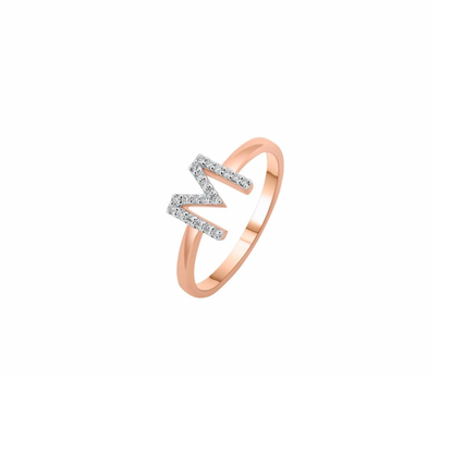 Diamond Script Initial Ring Diamond Initial Gold Ring, Shop Now | The Jewel Bar