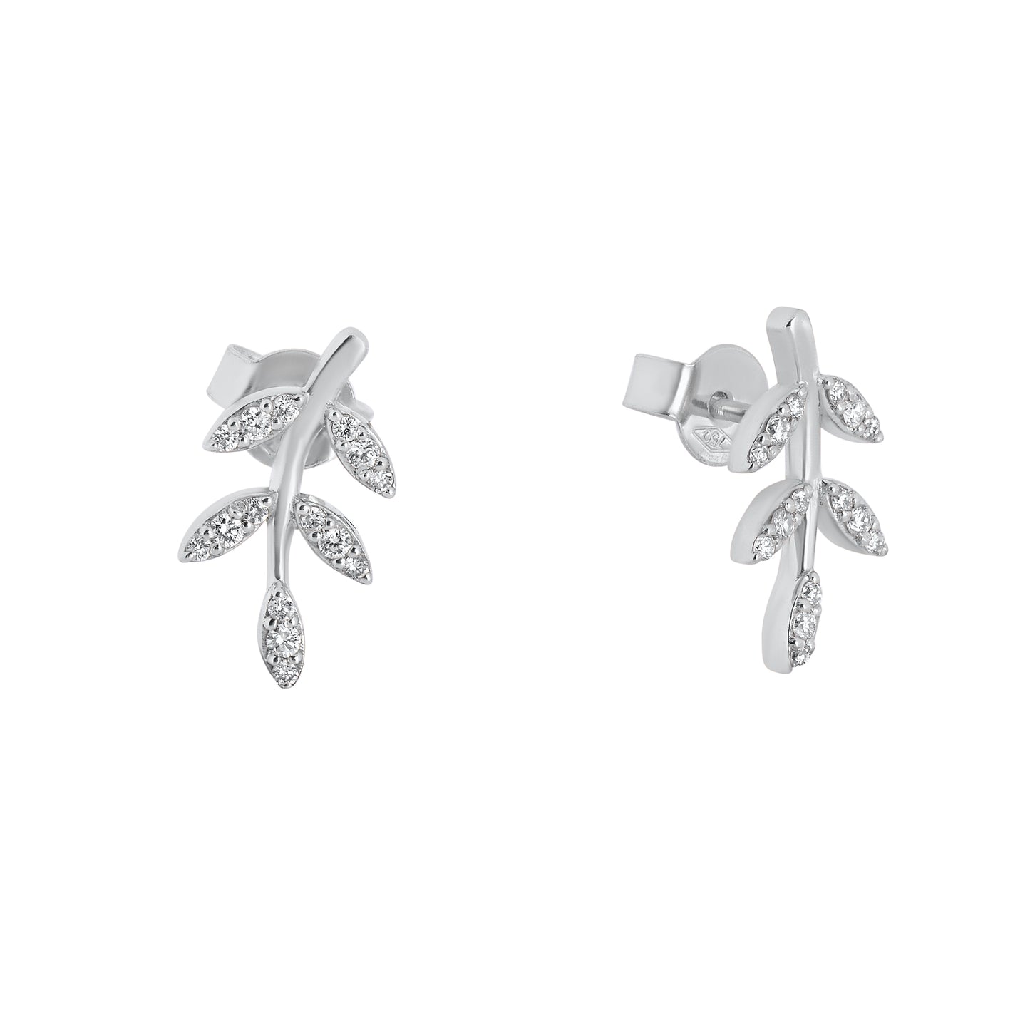 Diamond Leaf Earrings
