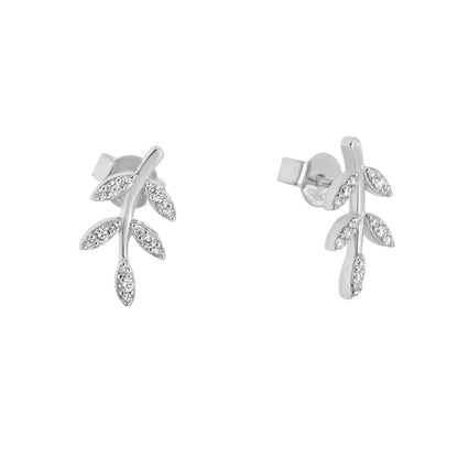 Diamond Leaf Earrings
