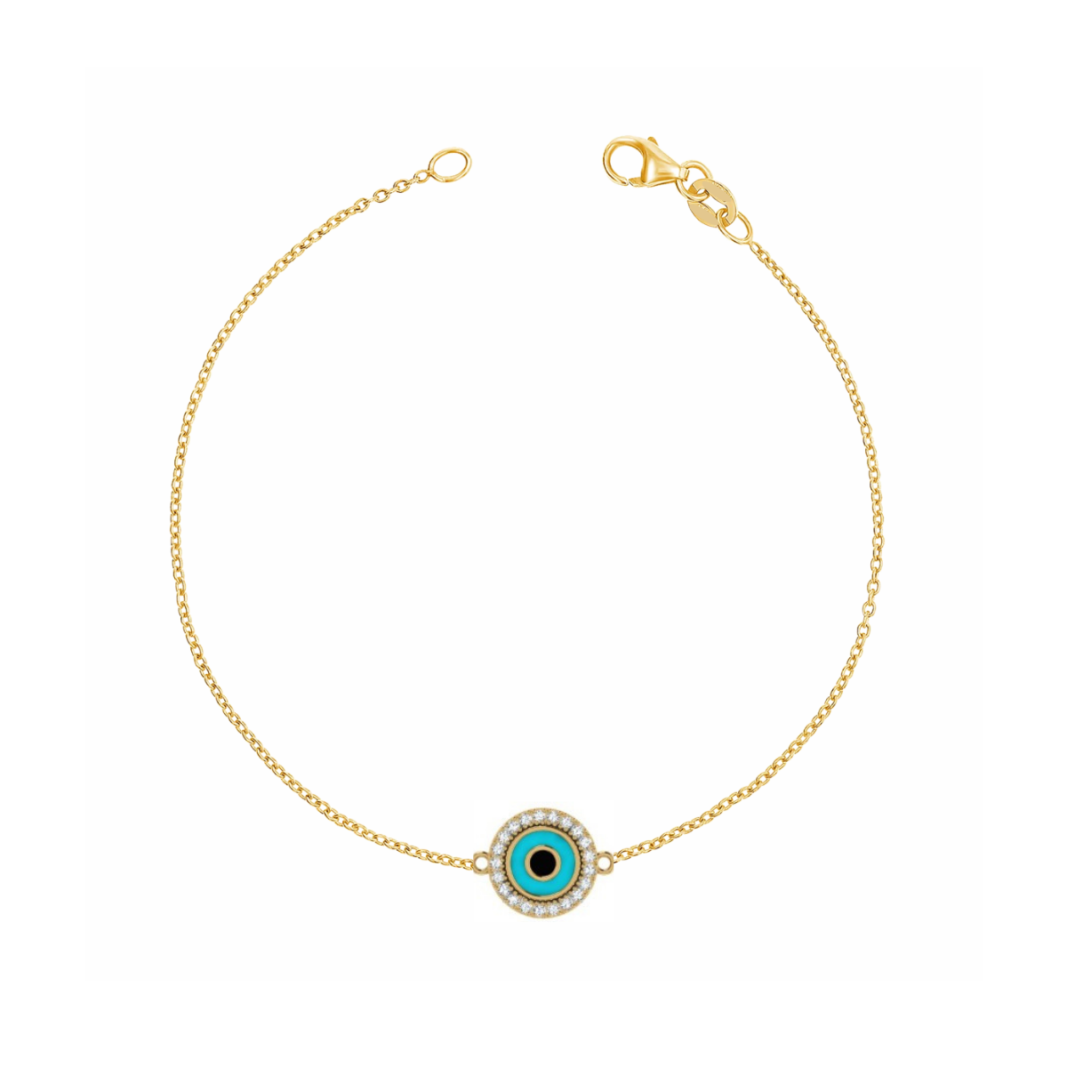 Enamel Evil Eye Diamond Bracelet