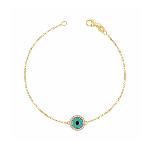 Enamel Evil Eye Diamond Bracelet