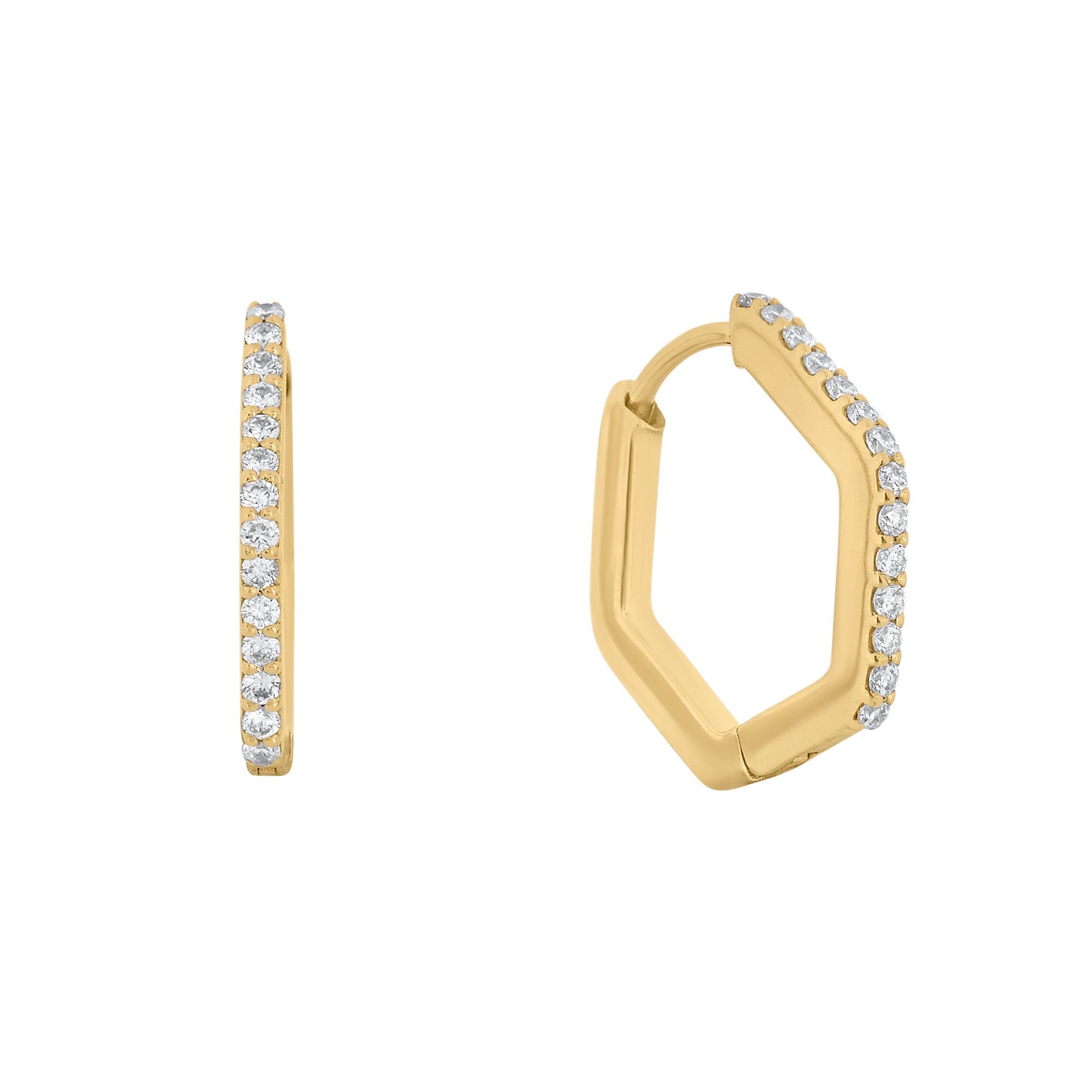 Hexagonal Diamond Huggies