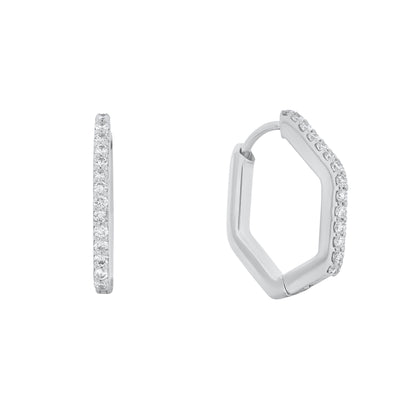 Hexagonal Diamond Huggies