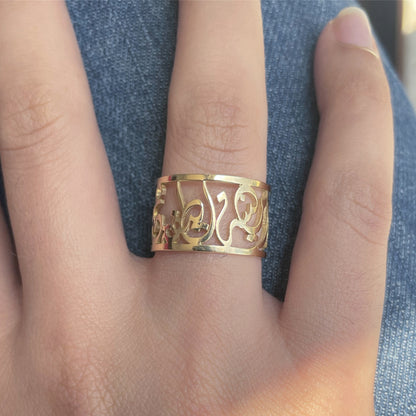arabic calligraphy ring. personalised arabic writing ring, name ring