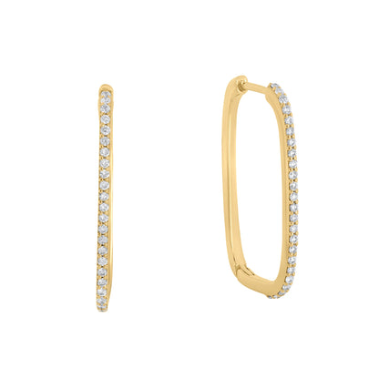 Rectangular Diamond Huggies