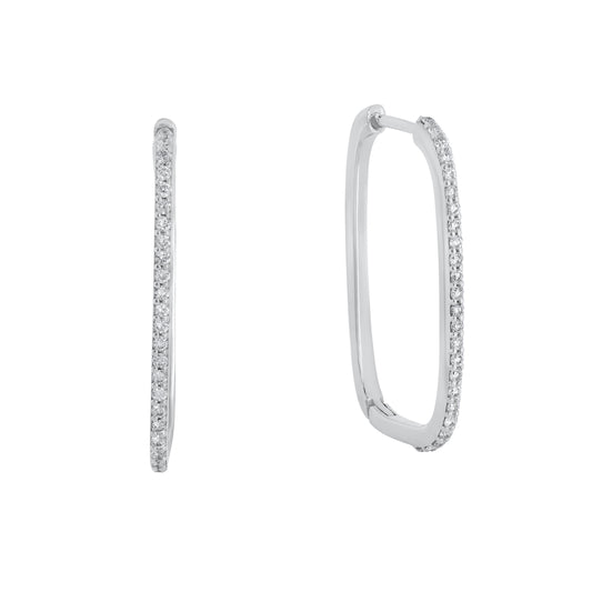 Rectangular Diamond Huggies