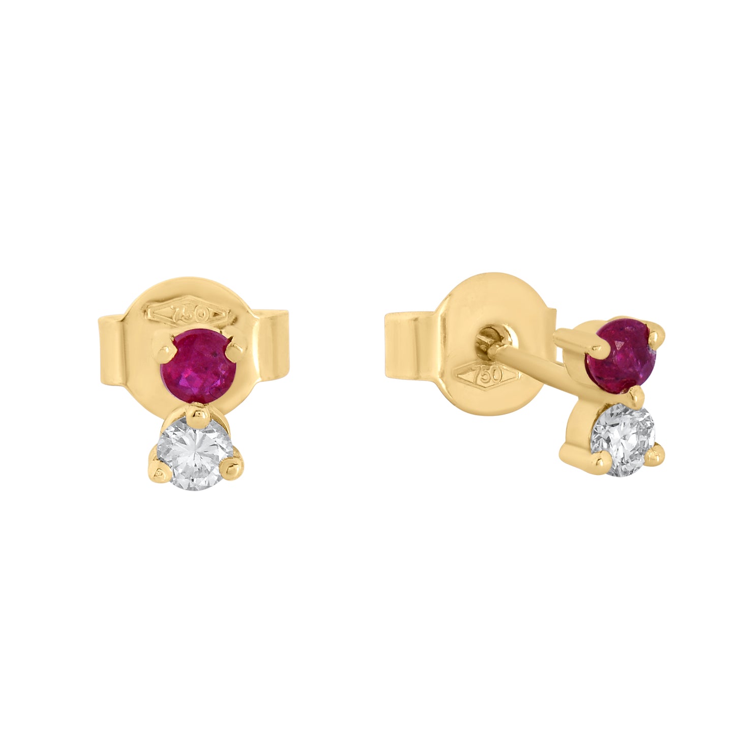 Ruby and Diamond Studs