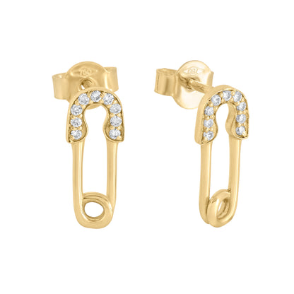 Safety Pin Diamond Studs