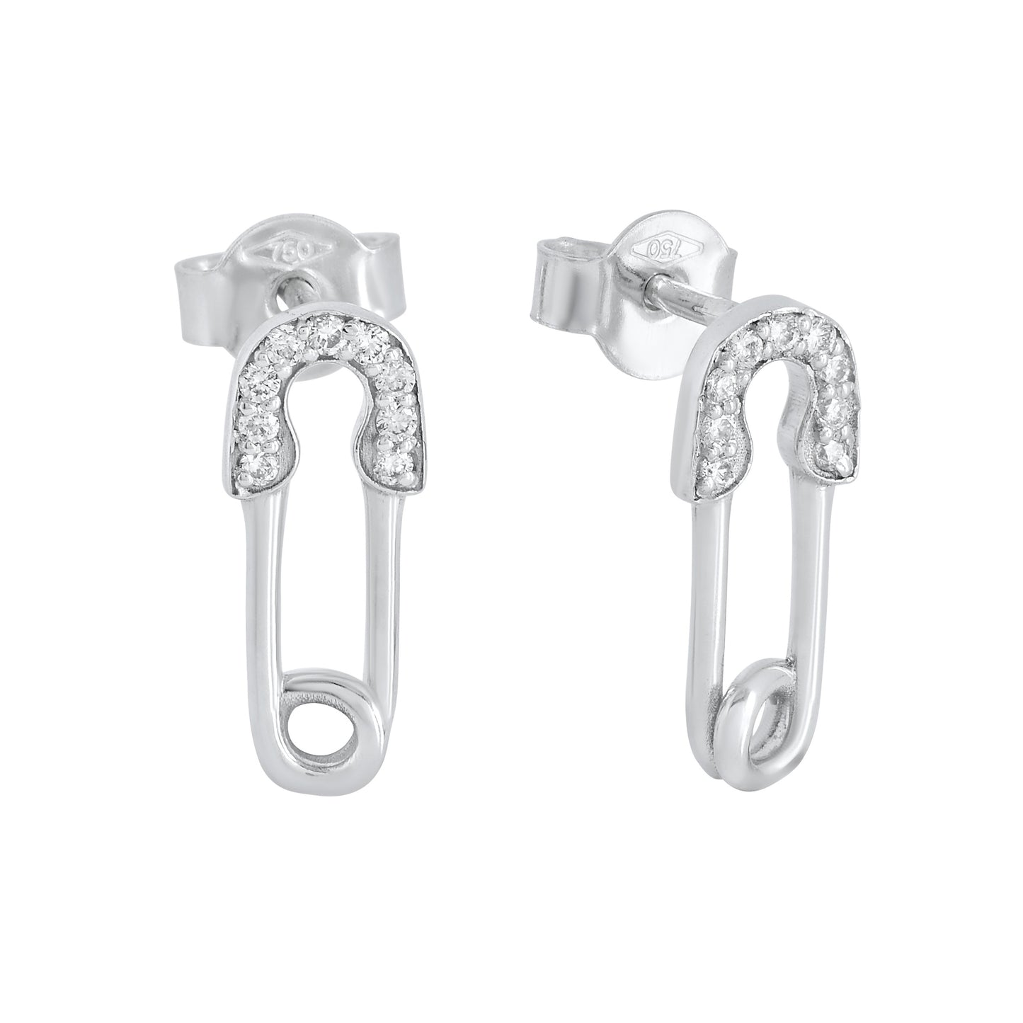 Safety Pin Diamond Studs