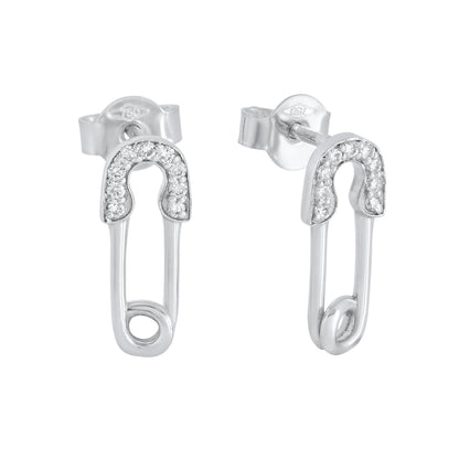 Safety Pin Diamond Studs