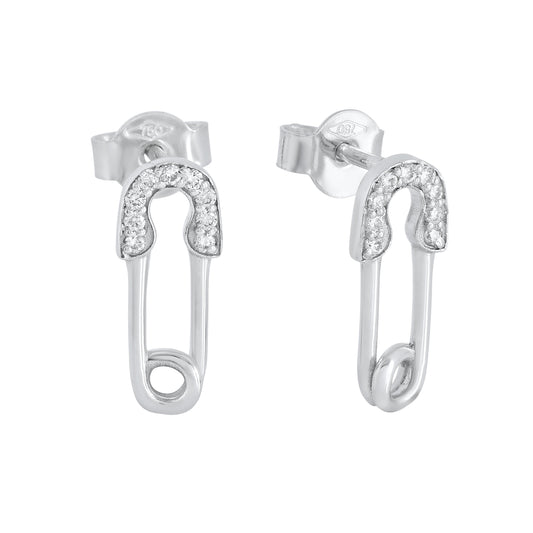 Safety Pin Diamond Studs