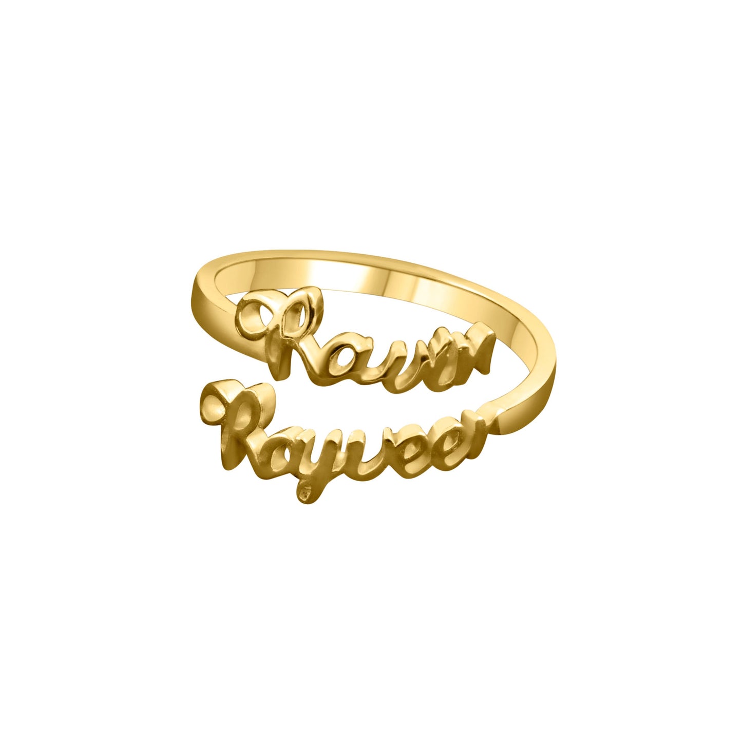 Two Name Script Ring