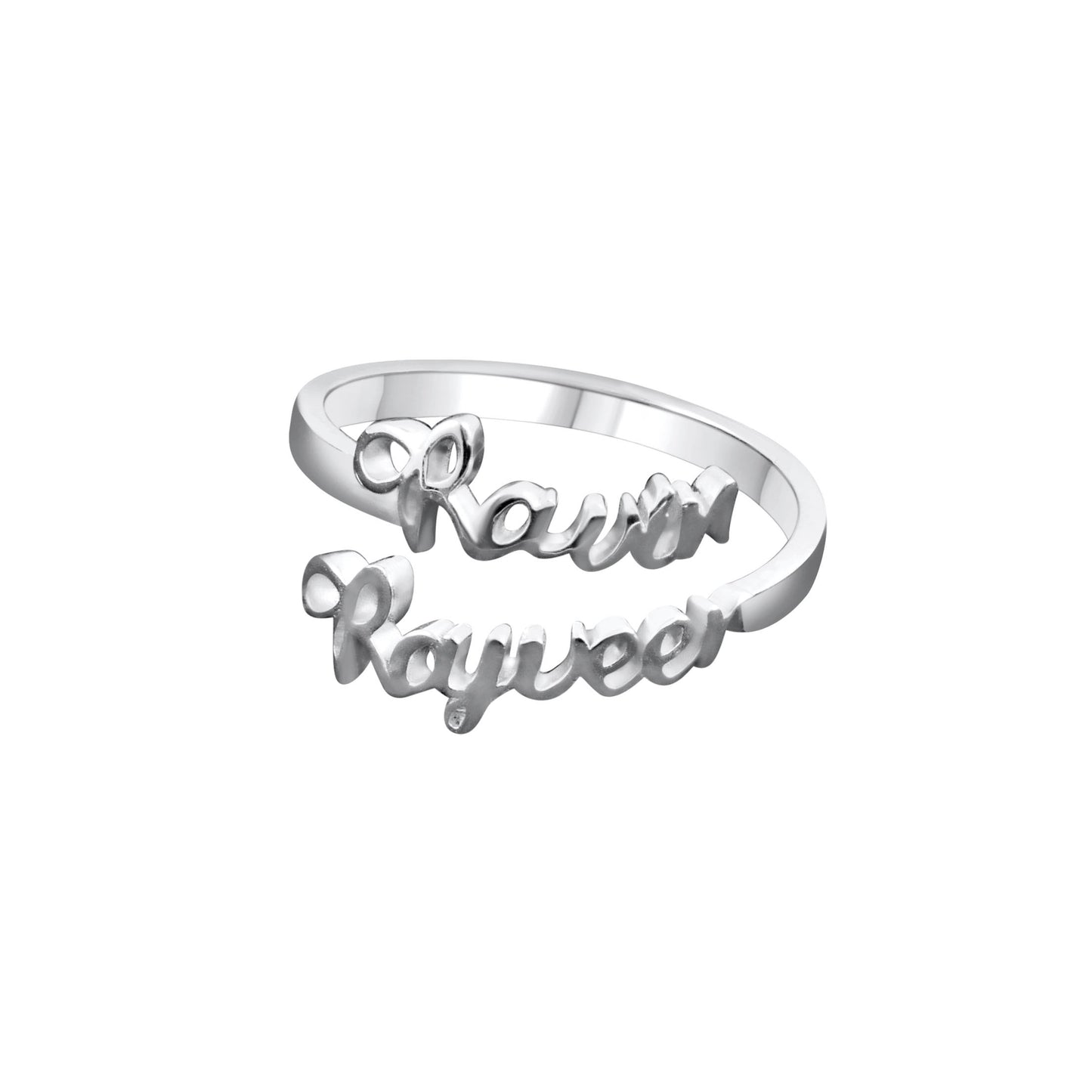 Two Name Script Ring