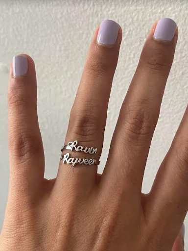 Two Name Script Ring