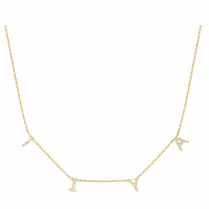 Spaced Diamond Initial Necklace